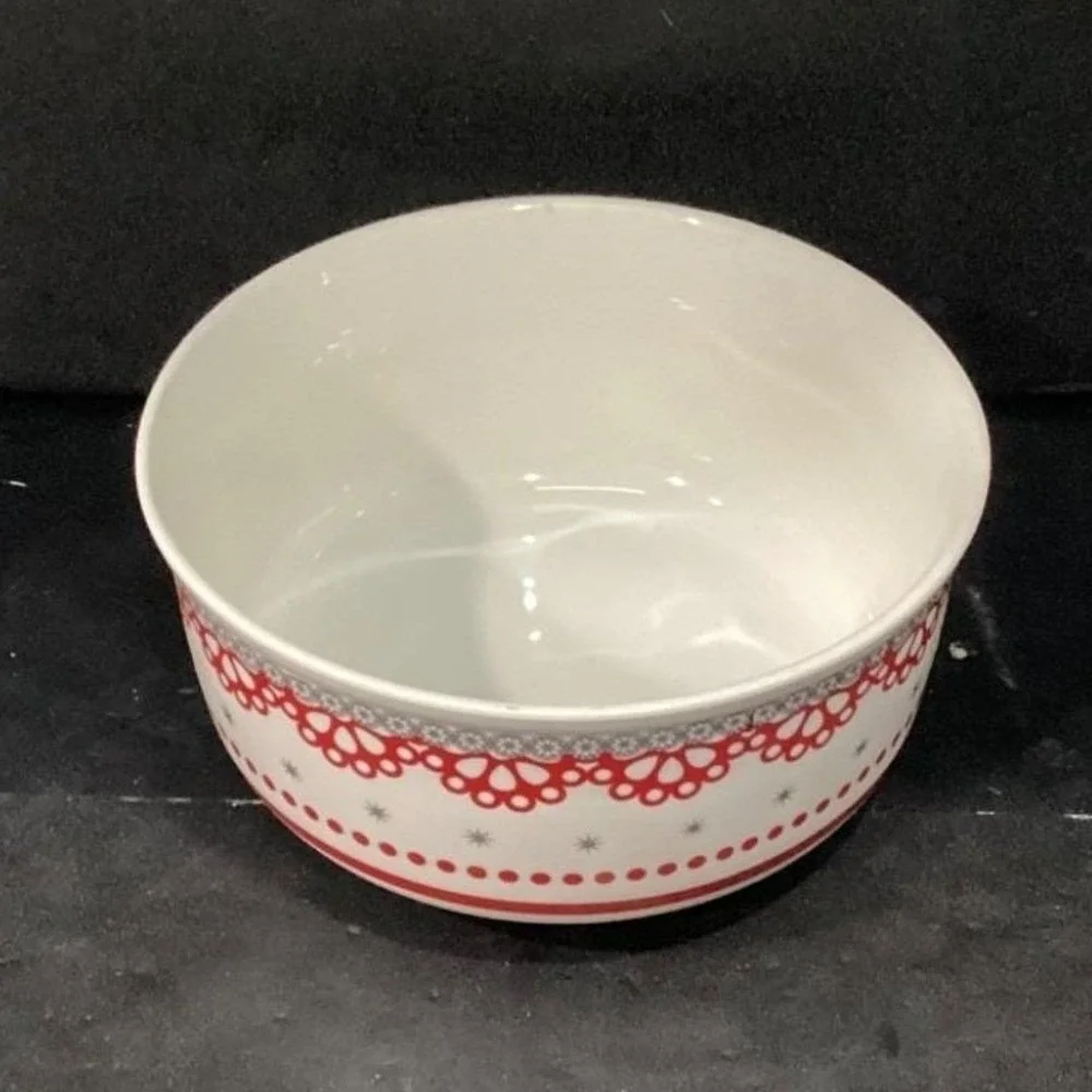 Grace Tea Ware Cereal Bowl, Vintage Inspired‎ Red & Gray Soup Dish, Dinnerware